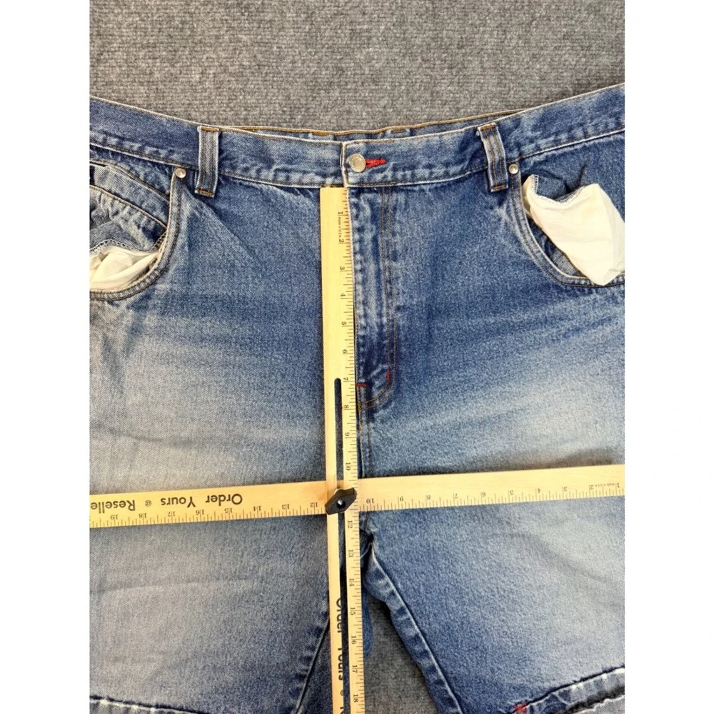 Merchant Jeans Co Mens 44 Blue Cotton Denim Carpenter Shorts Vintage Y2K Workwea